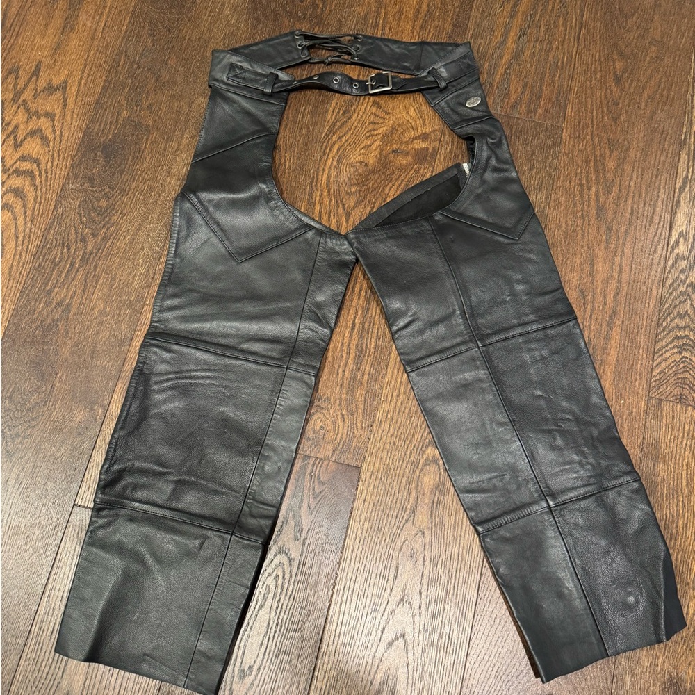 Harley-Davidson Black Leather Gear with Silver Emblem